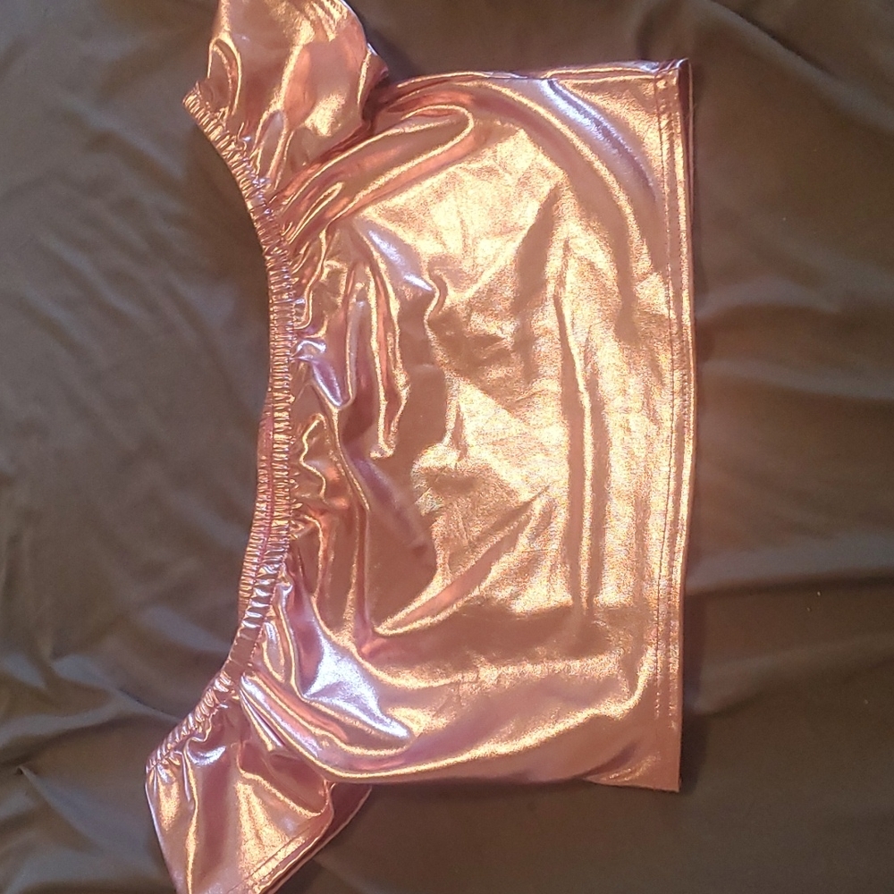 Pink Metallic Crop Top